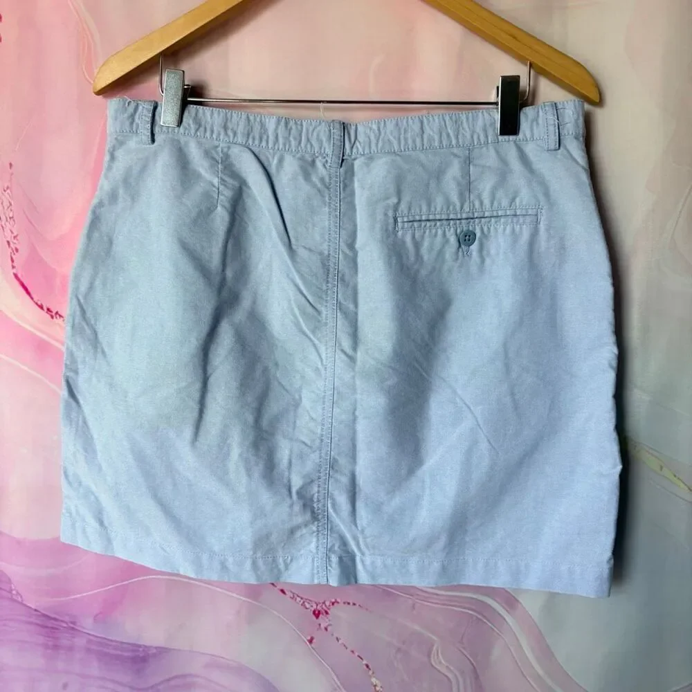 Ralph Lauren Sport 10 Light Blue Skirt Sporty Preppy Boardwalk Resortwear Classy